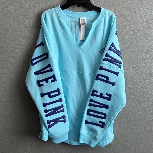 Victoria’s Secret Pink large logo around arm cozy sweatshirt - Picture 2 of 2